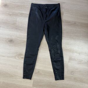 We The Free Free People Womens Faux Leather Pants Black High Rise Skinny Sz 30